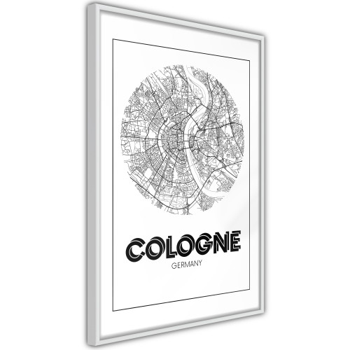 Plakát - City Map: Cologne (Round)