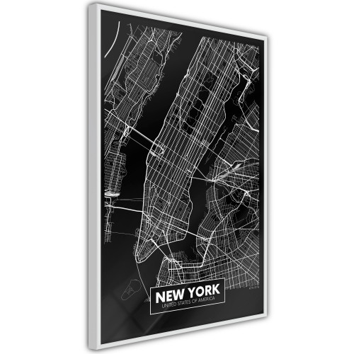 Plakát - City Map: New York (Dark)