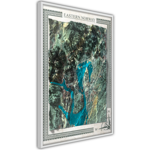Plakát - Raised Relief Map: Eastern Norway