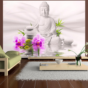 Öntapadó fotótapéta - Buddha and pink orchids