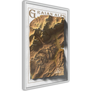 Plakát - Raised Relief Map: Graian Alps