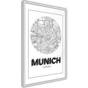 Plakát - City Map: Munich (Round)