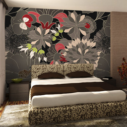 Fotótapéta - floral design - gray