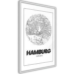 Plakát - City Map: Hamburg (Round)