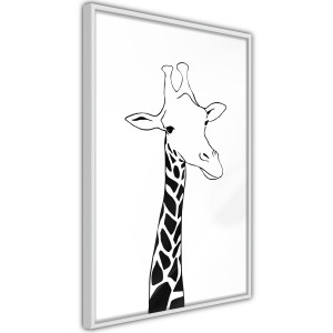 Plakát - Black and White Giraffe