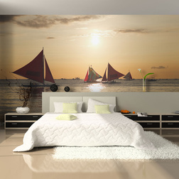 Fotótapéta - sailing boats - sunset