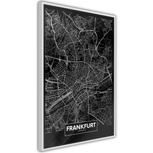 Plakát - City Map: Frankfurt (Dark)