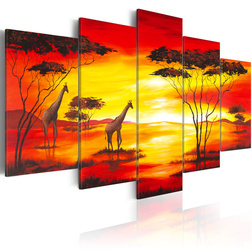 Kép - Zsiráfok a háttérben a naplemente