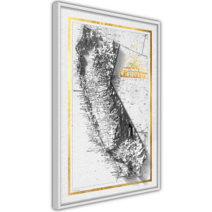 Plakát - Raised Relief Map: California