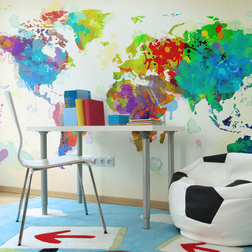 Fotótapéta - Paint splashes map of the World