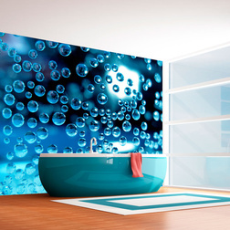 Fotótapéta - Kék víz buborékok