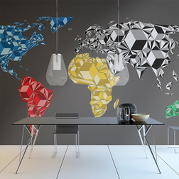Fotótapéta - Map of the World - colorful solids