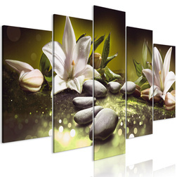 Kép - Lilies and Stones (5 Parts) Wide Green