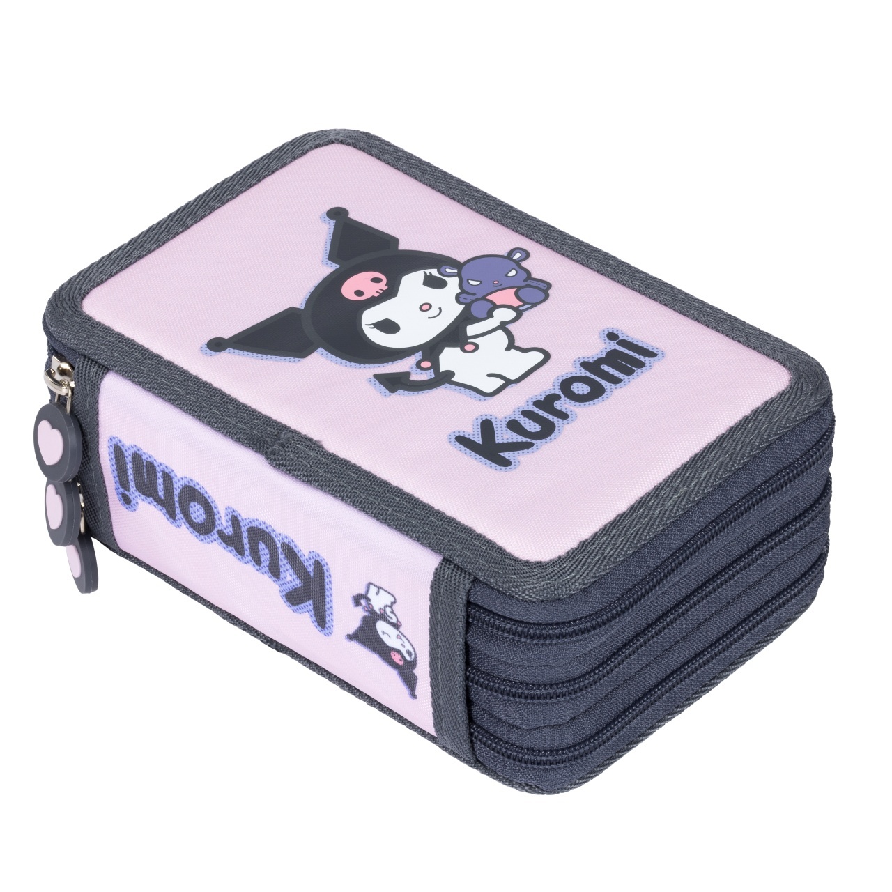 Penar cu 3 Fermoare, Echipat, St.Majewski, Kuromi Pink PC05, 19x13x7cm