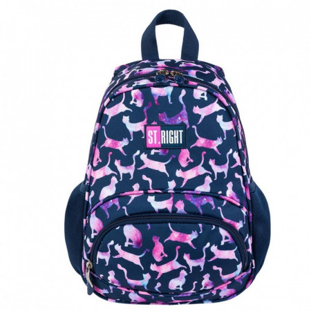 Ghiozdan Gradinita cu 1 Compartiment, St.Majewski, Impermeabil, Spate Ergonomic, Elemente Reflectorizante, Colectia St.Right - COSMIC CATS BP70, 32x22x11.5cm