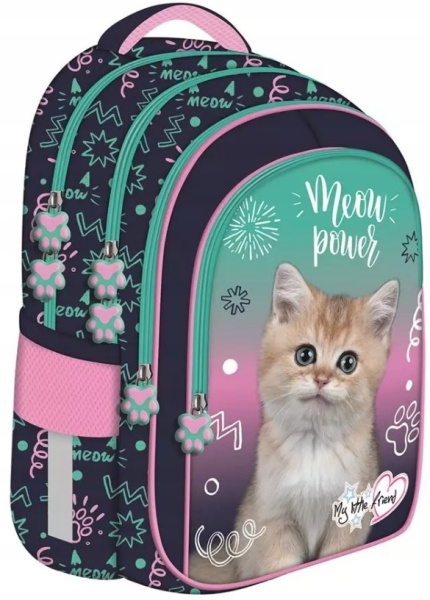 Ghiozdan Scolar cu 4 Compartimente, St.Majewski, Colectia Kitty Party BP58, 40x28x18cm