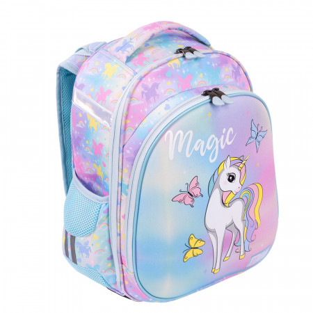 Ghiozdan Ergonomic, St.Right, 2 Compartimente, Ajustabil pe Inaltime, Colectia - Magic Unicorn HB01 39x29x17cm