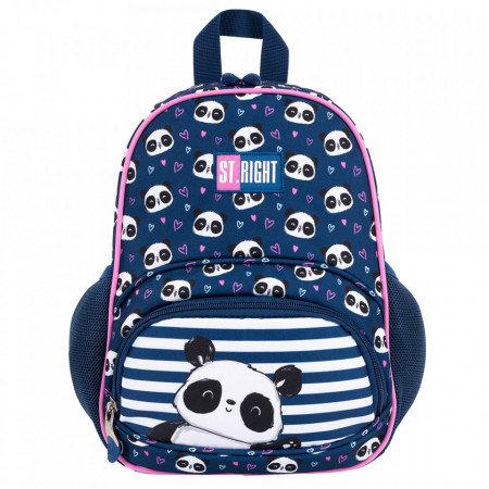 Ghiozdan Gradinita 1 Compartiment, Impermeabil, Elemente Reflectorizante, Colectia St.Right - Love Panda BP70, 32x22x11.5cm