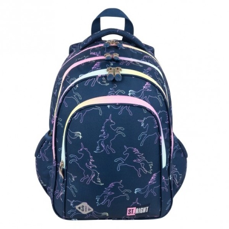 Ghiozdan Scolar, 4 Comartimente, Impermeabil, Colectia St.Right - Dream Unicorn BP58, 40x28x18cm