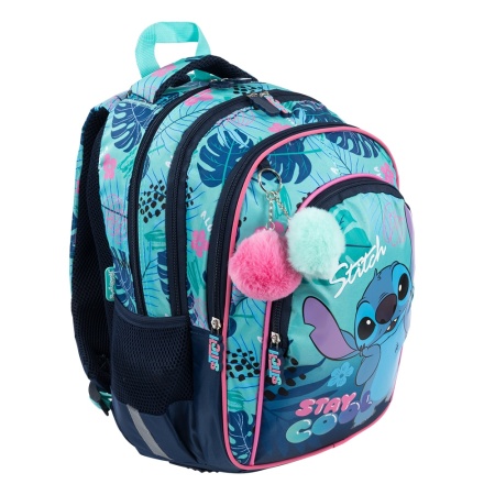Ghiozdan Scolar cu 4 Compartimente, St.Majewski, Stitch Stay Cool BP58, 40x28x18cm