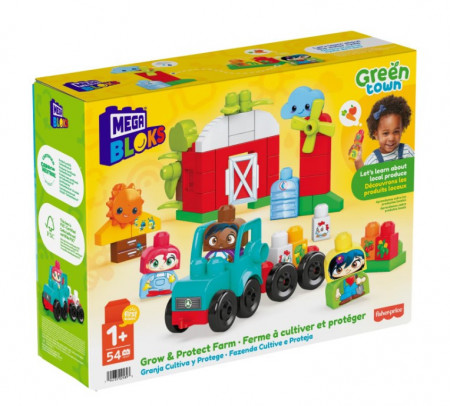 Set de constructie Mega Bloks - Creste si protejeaza ferma, 54 piese