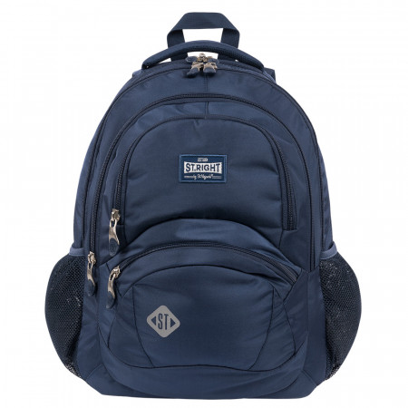 Ghiozdan Scolar, St.Majewski, 4 Compartimente, St.Right Navy Blue Silver BP05 42x30x19cm