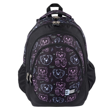 Ghiozdan St.Right, 4 Compartimente, Impermeabil, Trouble Maker Bear BP06 42x31x22cm