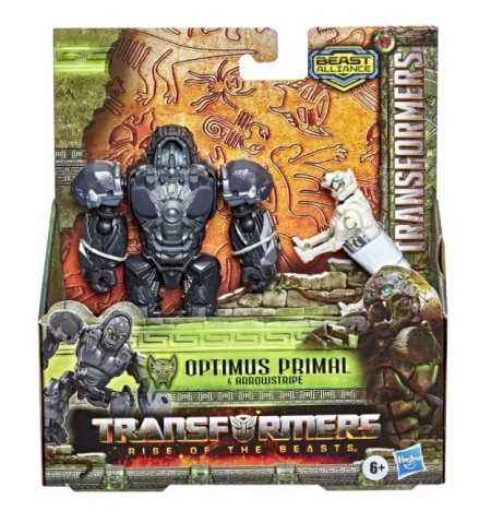 Set 2 figurine Transformers Beast Alliance - Optimus Primal si Arrowstripe, 13 cm