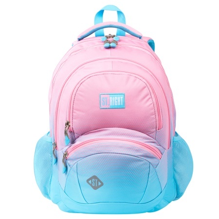 Ghiozdan St.Right, 5 Compartimente, Impermeabil, Pink Blue Gradient BP05, 42x30x19cm