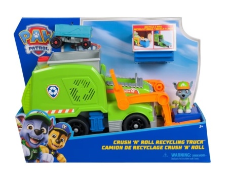Set Paw Patrol - Crush N Roll, Rocky si Camionul de Reciclare