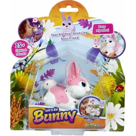 Jucarie Iepuras interactiv Roz – Lets Go Bunny, 25 de Sunete 21 x 7,8 x 24 cm, 5 Ani+