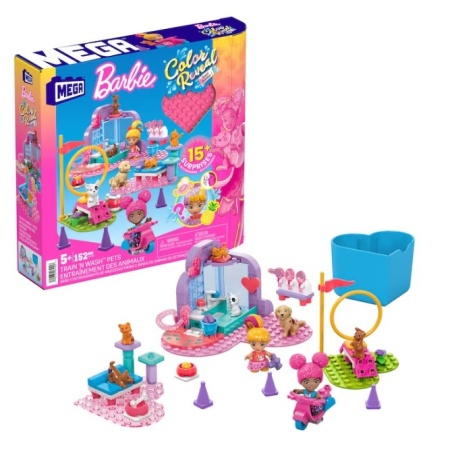 Set de constructie Barbie, Mega Bloks, 152 piese, Multicolor