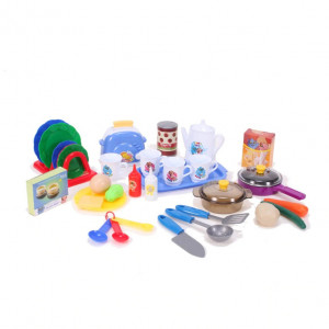 Bucatarie Multifunctionala pentru copii, Malplay, cu sunete, lumini, Chiuveta cu apa, Hota, Cuptor si accesorii, 61 cm - Img 2