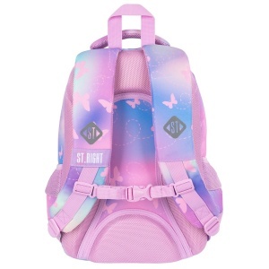 Ghiozdan Prescolari, St.Right, 3 Compartimente, Impermeabil, Pink Butterflies BP26, 39x27x17cm - Img 2