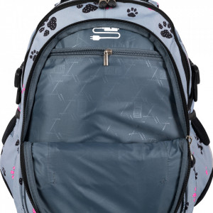 Ghiozdan Scolar 4 Compartimente, St.Majewski, Ergonomic, Impermeabil, Colectia St.Right - Paws BP01, 43x32x21cm - Img 7