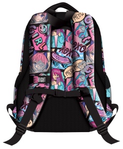 Ghiozdan Scolar Copii St.Right BP26 Manga Girl, 3 Compartimente, Ergonomic, 20L, 39x27x17 cm - Img 2