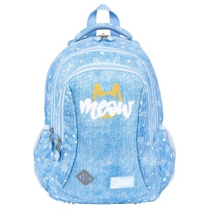 Ghiozdan Scolar Copii St.Right BP26 Meow Mood, 3 Compartimente, Ergonomic, 20L, 39x27x17 cm