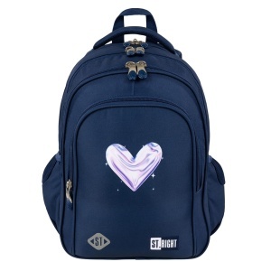 Ghiozdan Scolar Copii St.Right, BP58 Moonlight Heart, 4 Compartimente, Ergonomic, 22L, 40x28x18cm