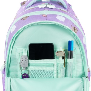 Ghiozdan Scolar cu 4 Compartimente, St.Majewski, Pusheen Violet BP58, 40x28x18cm - Img 4