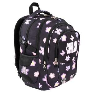 Ghiozdan Scolar St.Right BP01 Flower Mood, 4 Compartimente, Ergonomic, 43x32x21cm - Img 4