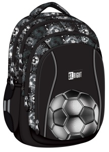 Ghiozdan Scolar St.Right BP04 - Silver Goal, 4 Compartimente, Ergonomic, 43x32x20cm