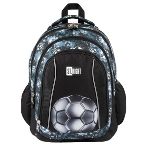 Ghiozdan Scolar St.Right BP04 - Silver Goal, 4 Compartimente, Ergonomic, 43x32x20cm