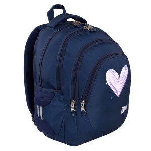 Ghiozdan Scolar St.Right BP06 - Moonlight Heart, 4 Compartimente, Ergonomic, 42x31x22cm - Img 3