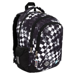 Ghiozdan, St.Right, 3 Compartimente, Impermeabil, Race Check BP77, 43x29x20cm - Img 2