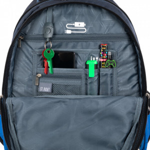 Ghiozdan St.Right, 4 Compartimente, Ergonomic, Impermeabil, Space Moon BP07, 42x30x20cm - Img 7