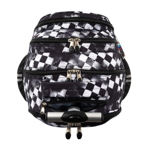 Ghiozdan tip Troler St.Right TB01, Race Check, Roti Silicon, Impermeabil, 44x32x25 cm - Img 4