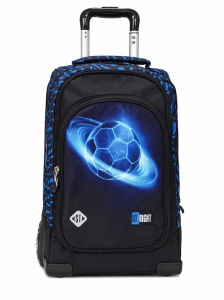 Ghiozdan tip Troler St.Right, TB03 cu Protectie Baza - Cosmic Soccer, Maner Dublu, 49x31X20cm - Img 2