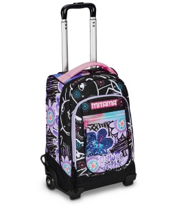 Ghiozdan Troler, Mitama, Tija Dubla, DR. Trolley Junior Flower Fashion, 49x31X20cm 35l - Img 1
