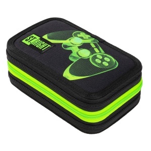 Penar Echipat cu 3 Fermoare, St.Right PC05 Green Level, 19x13x7cm