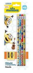 Set 4 Creioane HB cu Ascutitoare, St.Majewski, Minions